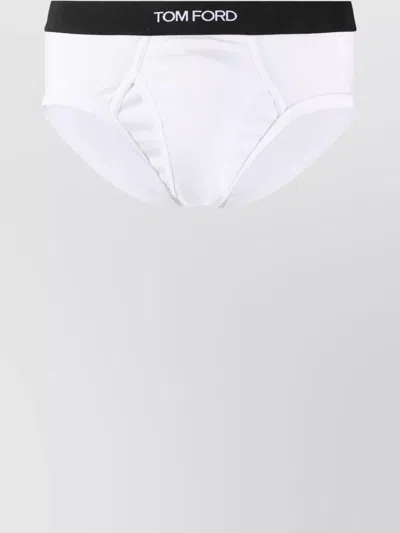 Tom Ford Waistband Elastic Pouch Contoured In White