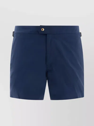 Tom Ford Waistband Swimwear With Side Buckle Detail In Blue
