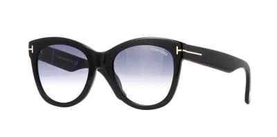 Pre-owned Tom Ford Wallace Ft 0870 Shiny Black/grey Shaded (01b) Sunglasses