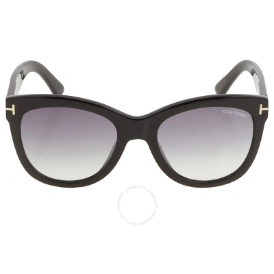 Tom Ford Wallace Grey Gradient Cat Eye Ladies Sunglasses Ft0870 01b 54 In Multi-color