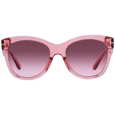 Pre-owned Tom Ford Wallace Pink Brown Gradient Cat Eye Ladies Sunglasses Ft0870 74f 54 In Multi