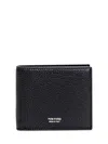 Tom Ford Textured Bi-fold Wallet Textured Finish In Black