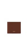 Tom Ford Classic Grain Leather Bi-fold Wallet In Brown