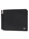 Tom Ford Money-clip Leather Wallet In Black