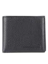 Tom Ford Black Bi-fold Wallet With Eobossed Logo Lettering On The Rear In Leather Man In Black