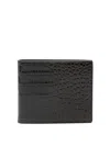 Tom Ford Crocodile Print Leather Wallet In Black