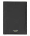 Tom Ford Black Soft Grain Leather T Line Passport Holder In Black