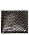 Tom Ford T-line Python Embossed Leather Bifold Wallet In Brown
