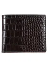 Tom Ford Crocodile-print Leather Wallet In Brown