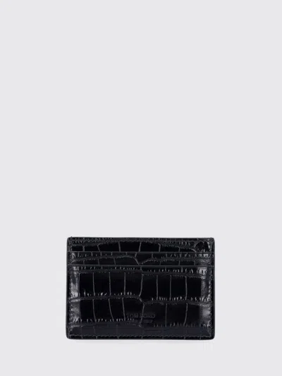 Tom Ford Croco Embossed Leather Cardholder In Black