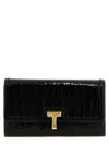 Tom Ford Wallis Flap Wallet In Shiny Croc-embossed Leather