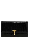 Tom Ford Wallis Flap Wallet In Shiny Croc-embossed Leather In Black