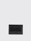Tom Ford Crocodile-print Leather Card Holder In Black