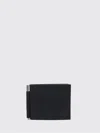 Tom Ford Black Bi-fold Wallet With T Detail On The Front And Embossed Logo On The Rear In Grained Leather Man In Black