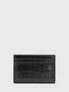 Tom Ford Crocodile Embossed Slim Card Holder In Brown