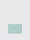 Tom Ford Mens Classic Grained Leather Card Holder Nile Blue In Mint