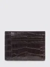 Tom Ford Croc-effect Leather Cardholder In Brown