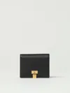 Tom Ford Natural Grain Leather Padlock Compact Wallet In Black