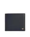 Tom Ford Metal-logo Leather Card Holder In Black