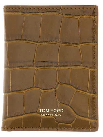 Tom Ford Wallet With Logo In Brown
