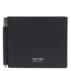 Tom Ford Black Soft Grain Leather Money Clip Wallet