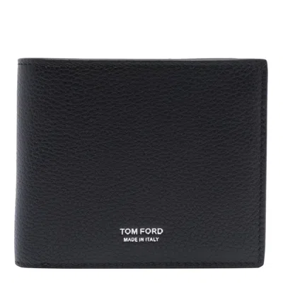 Tom Ford Black Grain Leather Classic Bifold Wallet