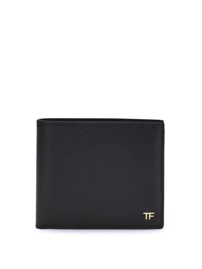 Tom Ford T Logo Bi-fold Wallet In Black