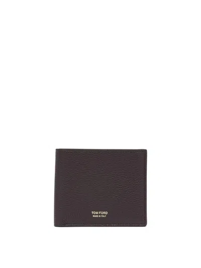 Tom Ford Leather Wallet In Burgundy