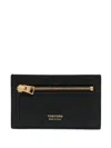 Tom Ford Logo-stamp Leather Card Holder In Black