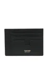 Tom Ford Pebbled Texture Leather Card Holder In Black