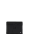 Tom Ford Logo-plaque Leather Cardholder In Black