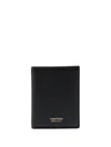 Tom Ford Soft Grain Leather T Line Folding Cardholder In Black