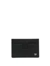 Tom Ford Logo-plaque Leather Cardholder In Black