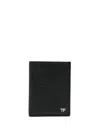 Tom Ford Small Grain Leather Folding Cardholder In Black