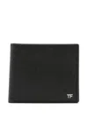 Tom Ford Saffiano Leather Bifold Wallet In Black
