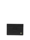 Tom Ford Logo-plaque Leather Cardholder In Black