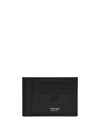 Tom Ford Pebbled Texture Leather Card Holder In Black