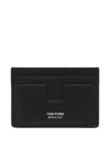 Tom Ford Logo-print Leather Cardholder In Black