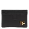 Tom Ford Logo-plaque Leather Cardholder In Black