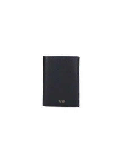 Tom Ford Black Calf Leather Passport Holder