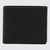Tom Ford Black Bi-fold Wallet With Eobossed Logo Lettering On The Rear In Leather Man In Black