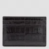 Tom Ford Crocodile Print Leather Card Holder In Black
