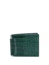 Tom Ford Bi-fold Wallet With Money Clip Feature In Green