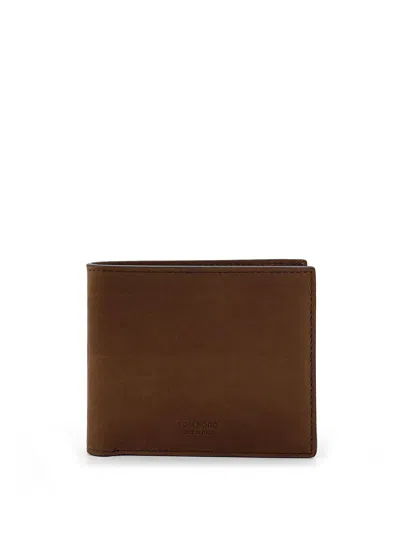 Tom Ford Logo-embossed Wallet In Brown