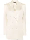 Tom Ford Wool Blend Twill Blazer In 中性色