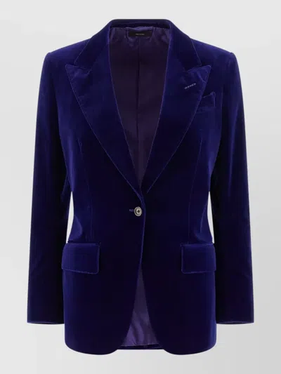 Tom Ford Wallis Blazer Velvet Texture Notch Lapels