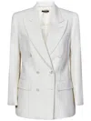 Tom Ford Double-breasted Blazer In White