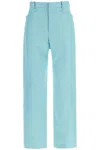 Tom Ford Wallis Cigarette Pants In Hopsack Fabric In Blue