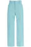 Tom Ford Wallis Cigarette Pants In Hopsack Fabric In Light Turquoise (light Blue)