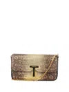 Tom Ford Wallis Mini Flap Shoulder Bag Snakeskin-printed Leather In Brown